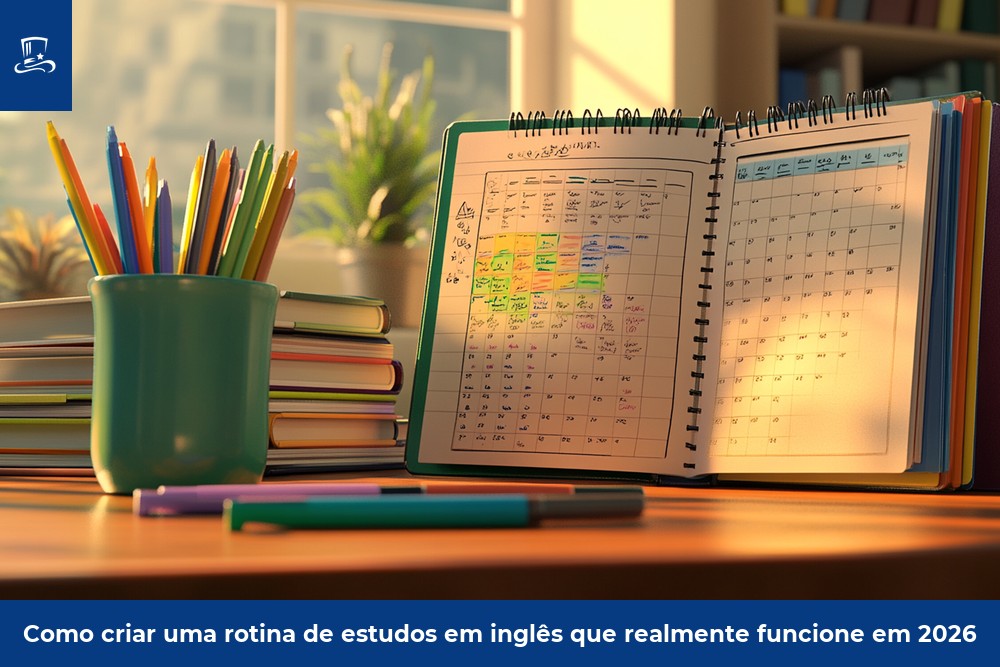 Como criar uma rotina de estudos em inglês que realmente funcione em 2026